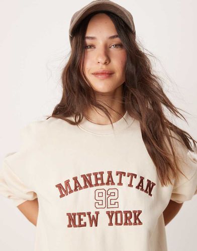 Manhattan - Felpa oversize écru - Miss Selfridge - Modalova