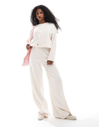 Pantalon large en maille côtelée douce - clair - Miss Selfridge - Modalova