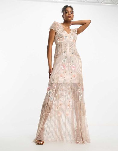 Premium - Vestito lungo decorato a fiori - Miss Selfridge - Modalova