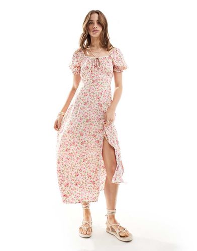 Vestito da giorno midi a fiori con laccio sul davanti - Miss Selfridge - Modalova