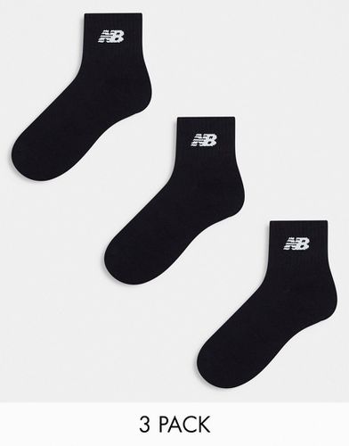 Confezione da 3 calzini alla caviglia neri con logo - New Balance - Modalova