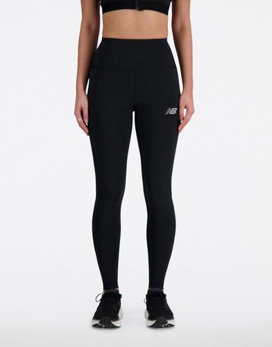 Sport - Leggings sportivi a vita alta neri lisci - New Balance - Modalova