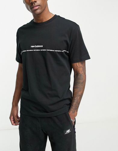 T-shirt con logo lineare, colore nero - New Balance - Modalova