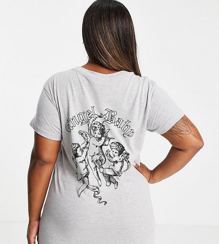 New Girl Order Plus - Vestito T-shirt con scritta "angel baby" sul retro - New Girl Order Curve - Modalova
