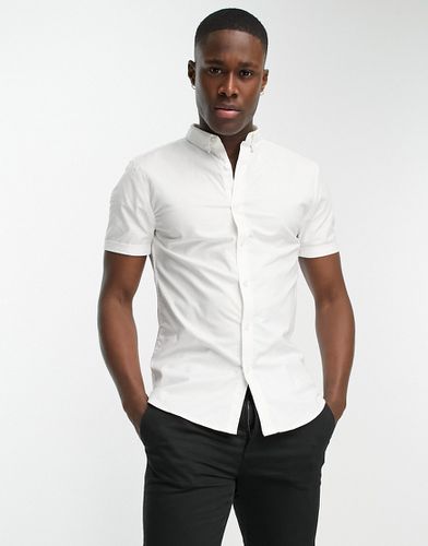 Camicia Oxford a maniche corte attillata ed elegante bianca - New Look - Modalova