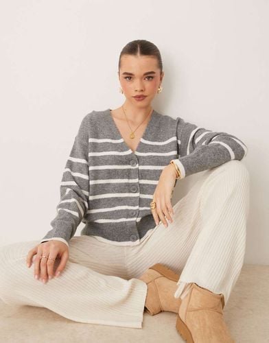 Cardigan a righe con bottoni - New Look - Modalova