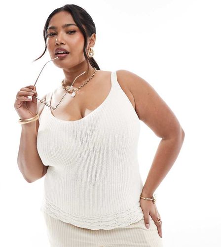 New Look Curve - Caraco en maille - Crème - New Look Plus - Modalova