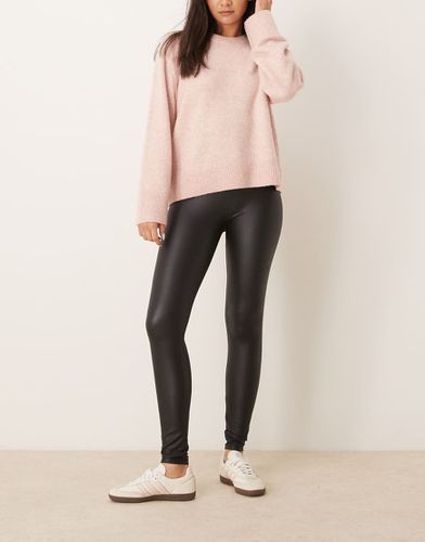 Leggings neri effetto bagnato - New Look - Modalova