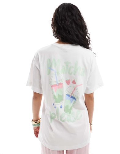 T-shirt oversize à imprimé matcha - New Look - Modalova