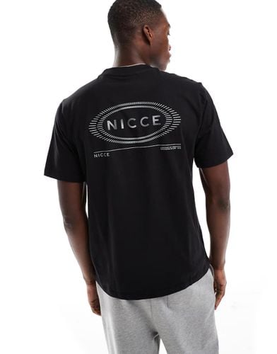 T-shirt nera con stampa del logo sul retro - Nicce - Modalova