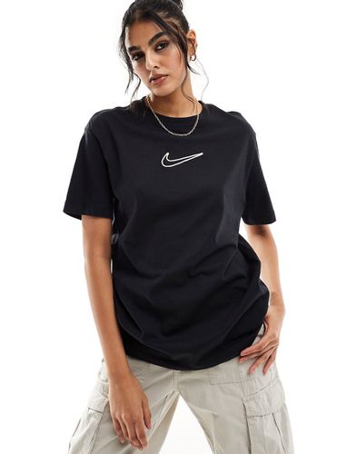 T-shirt oversize unisex nera con logo medio - Nike - Modalova