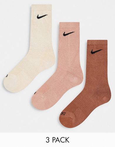 Nike - Everyday Plus - Confezione da 3 paia di calzini imbottiti beige - Nike Training - Modalova