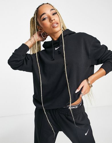 Felpa oversize con cappuccio e logo piccolo nera - Nike - Modalova