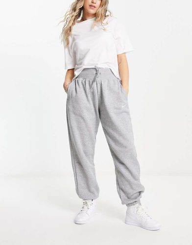 Joggers a vita alta oversize grigi e color vela con logo piccolo - Nike - Modalova