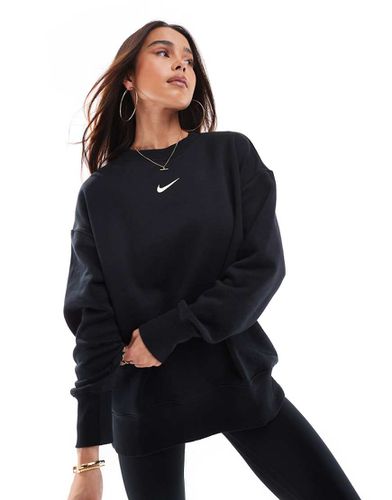 Phoenix Fleece - Felpa girocollo oversize nera e bianco vela - Nike - Modalova