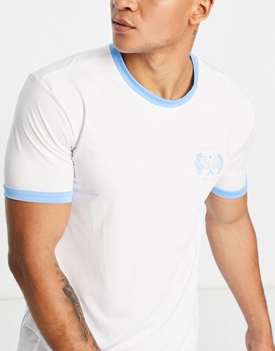 T-shirt bianca con logo stile tennis - South Beach - Modalova