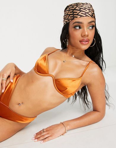 Top bikini con ferretto color rame lucido - South Beach - Modalova