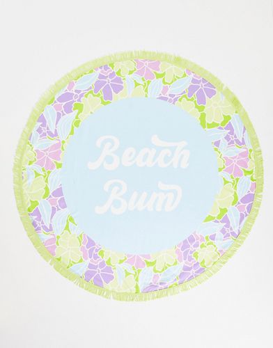 Telo mare a fiori con stampa "Beach Bum" - South Beach - Modalova