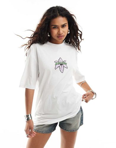 T-shirt oversize bianca con grafica di fiore bionico - Santa Cruz - Modalova