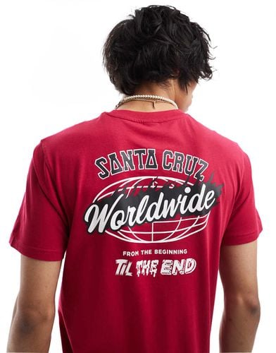 T-shirt rossa con stampa "Worldwide" - Santa Cruz - Modalova