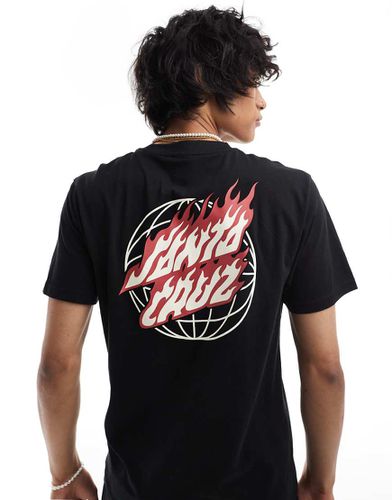 Flame Dot - T-shirt nera - Santa Cruz - Modalova