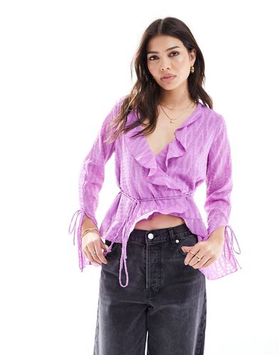 Camicia lilla con volant - Scalpers - Modalova