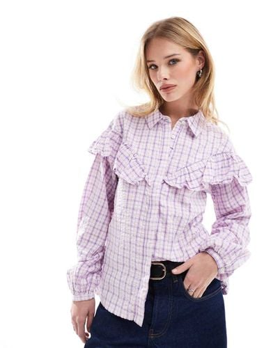 Camicia lilla con volant - Scalpers - Modalova