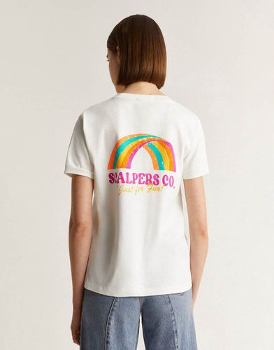 T-shirt sporco con arcobaleno fluo - Scalpers - Modalova