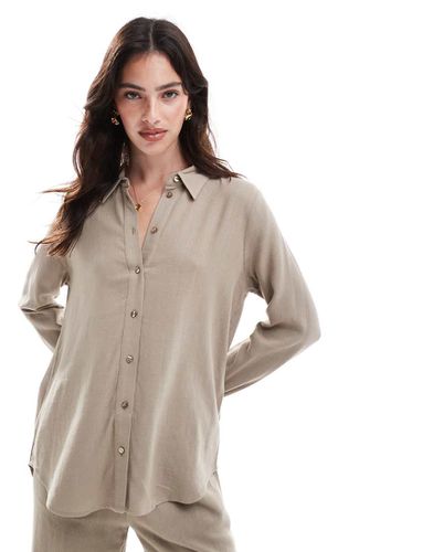 Camicia beige in misto lino - Selected - Modalova