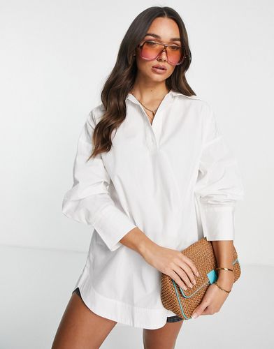 Camicia bianca in cotone con arricciatura sul retro - WHITE - Selected - Modalova