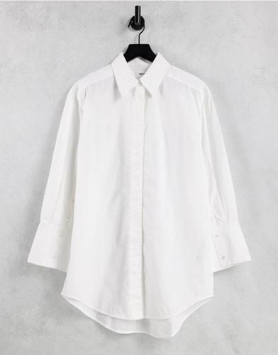 Camicia bianca in cotone con polsino ampio - WHITE - Selected - Modalova