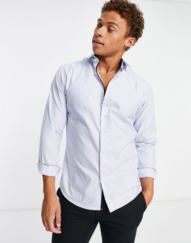Camicia slim elegante a righe azzurre facile da stirare - Selected Homme - Modalova