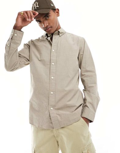 Slimrick - Camicia in popeline color cuoio - Selected Homme - Modalova