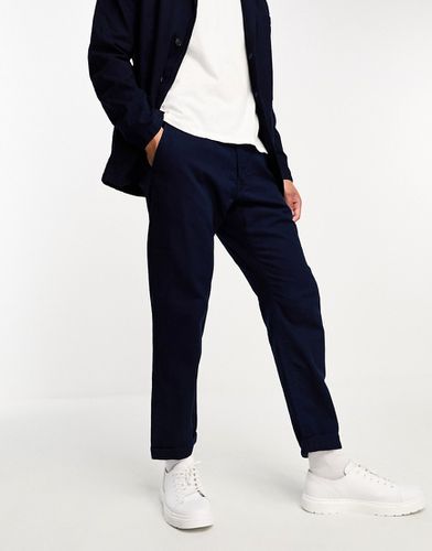 Pantaloni da abito a fondo ampio in cotone indaco scuro slavato - Selected Homme - Modalova