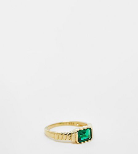 Anello con pietra smeraldo placcato in 18 ct - Seol + Gold - Modalova