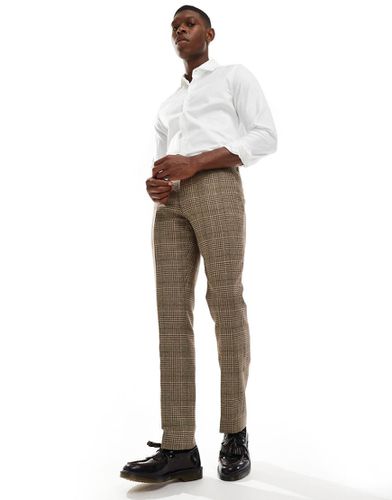 Shelby and Sons - Pantaloni in tweed marroni a quadri in coordinato - Shelby & Sons - Modalova