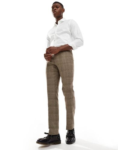 Shelby and Sons - Pantaloni slim in tweed marroni a quadri in coordinato - Shelby & Sons - Modalova