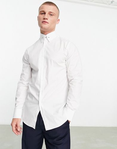 Roslin - Camicia elegante bianca con barretta sul colletto - Shelby & Sons - Modalova