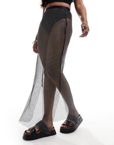 Simmi - Gonna lunga da spiaggia in rete nera con strass - Simmi Clothing - Modalova