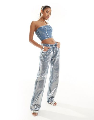 SIMMI - Jeans dritti effetto metallico in coordinato - Simmi Clothing - Modalova