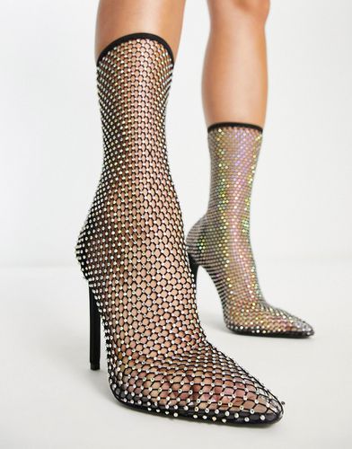 Simmi London - Scarpe con tacco nere in rete con strass - SIMMI Shoes - Modalova