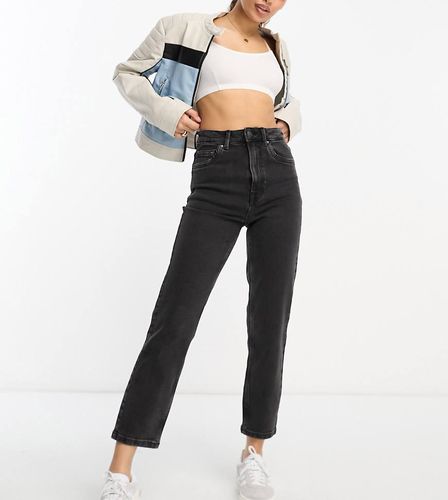 Petite - Mom jeans slim stretch neri - Stradivarius - Modalova