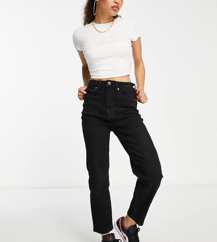 Petite - Mom jeans slim stretch neri - Stradivarius - Modalova