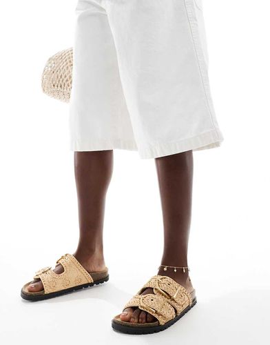 Sandali flatform beige con doppia fibbia - Stradivarius - Modalova