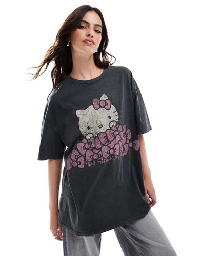 T-shirt antracite con stampa "Hello Kitty" - Stradivarius - Modalova