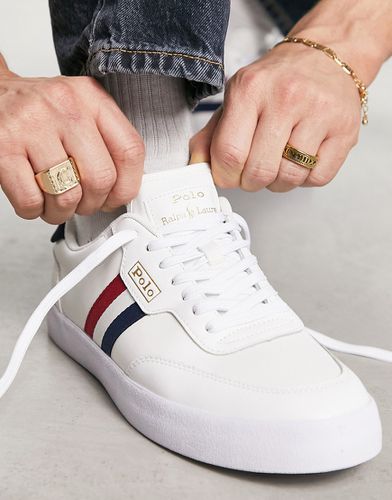 Court Vulc - Sneakers in pelle bianche con righe laterali - Polo Ralph Lauren - Modalova