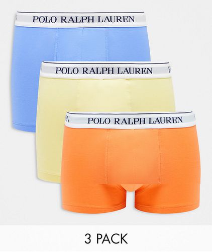 Confezione da 3 boxer aderenti arancioni, blu e gialli - Polo Ralph Lauren - Modalova