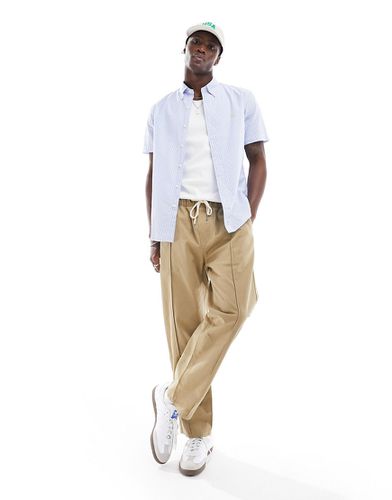 Camicia a maniche corte in seersucker a righe color e bianco con logo a icona - Polo Ralph Lauren - Modalova