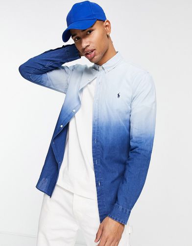Camicia in cotone e lino effetto dip-dye con logo iconico - Polo Ralph Lauren - Modalova