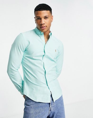 Camicia Oxford slim chiaro con logo del cavallino - Polo Ralph Lauren - Modalova